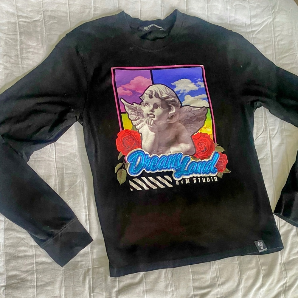 Dreamland Graphic Black Crewneck Sweatshirt